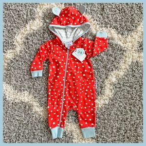 🍄 NWT Purl Lamb Ear Hooded Polka Dot Jumper 6M 🍄